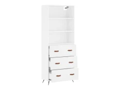 Aparador alto blanco 69,5x34x180 cm Madera contrachapada