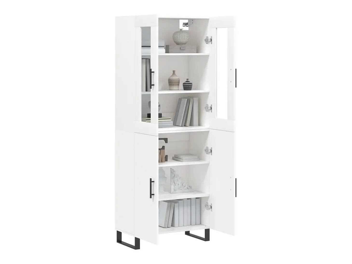 Aparador alto blanco 69,5x34x180 cm Madera contrachapada
