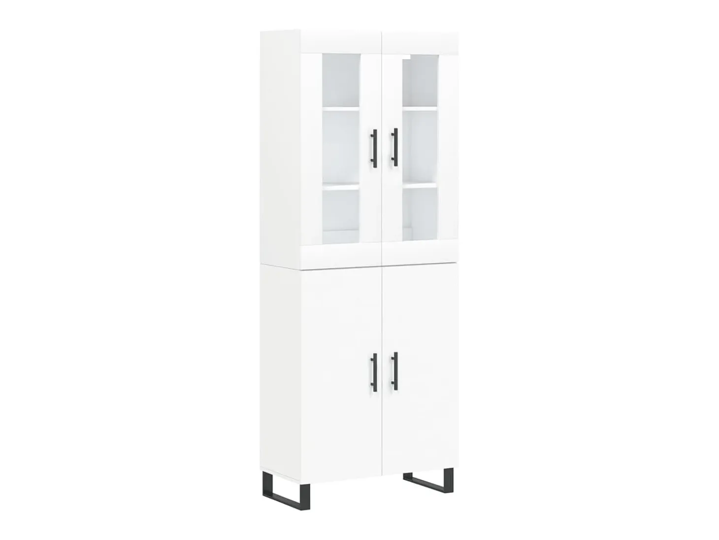 Aparador alto blanco 69,5x34x180 cm Madera contrachapada