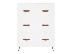 Aparador alto blanco 69,5x34x180 cm Madera contrachapada