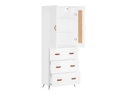 Aparador alto blanco 69,5x34x180 cm Madera contrachapada