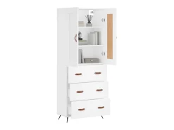 Aparador alto blanco 69,5x34x180 cm Madera contrachapada