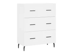 Aparador alto blanco 69,5x34x180 cm Madera contrachapada