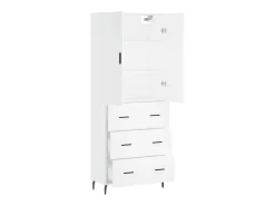 Aparador alto blanco 69,5x34x180 cm Madera contrachapada