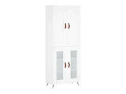 Aparador alto blanco 69,5x34x180 cm Madera contrachapada