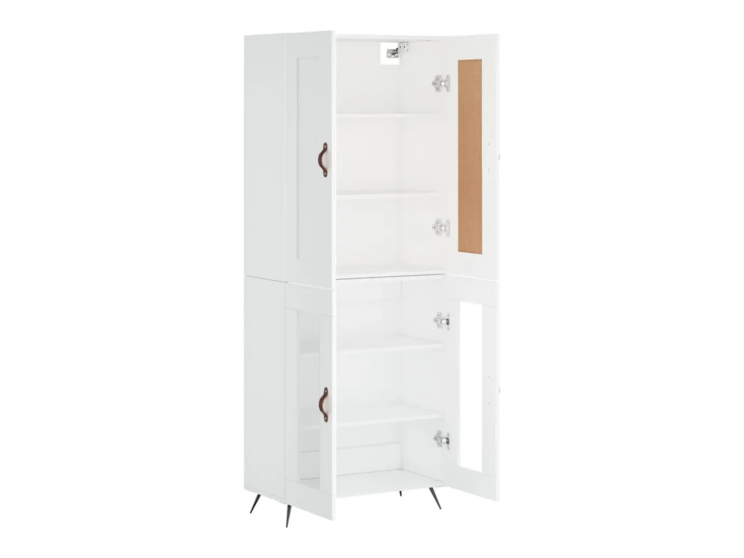 Aparador alto blanco 69,5x34x180 cm Madera contrachapada