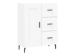 Aparador alto blanco 69,5x34x180 cm Madera contrachapada