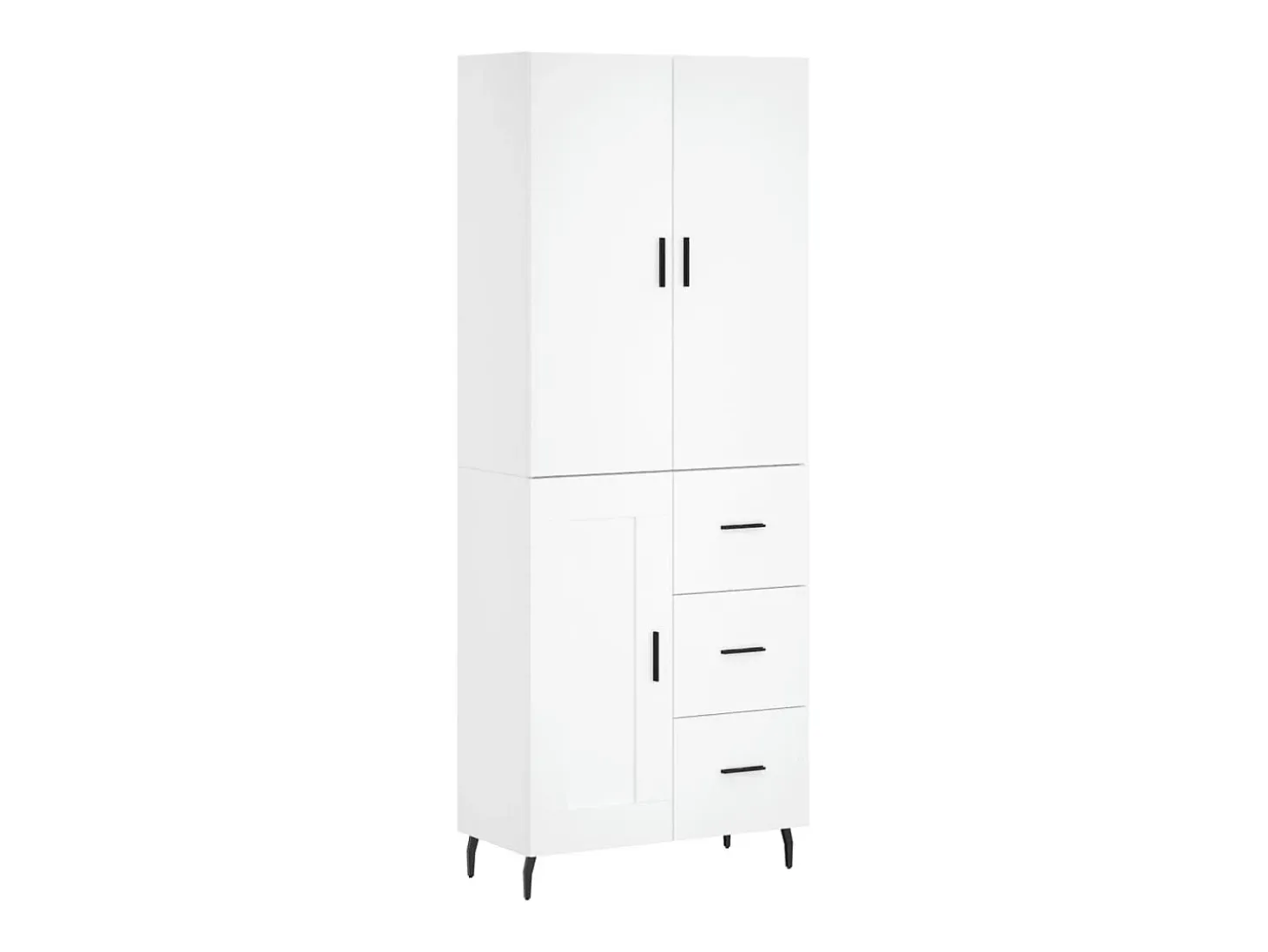 Aparador alto blanco 69,5x34x180 cm Madera contrachapada