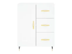 Aparador alto blanco 69,5x34x180 cm Madera contrachapada