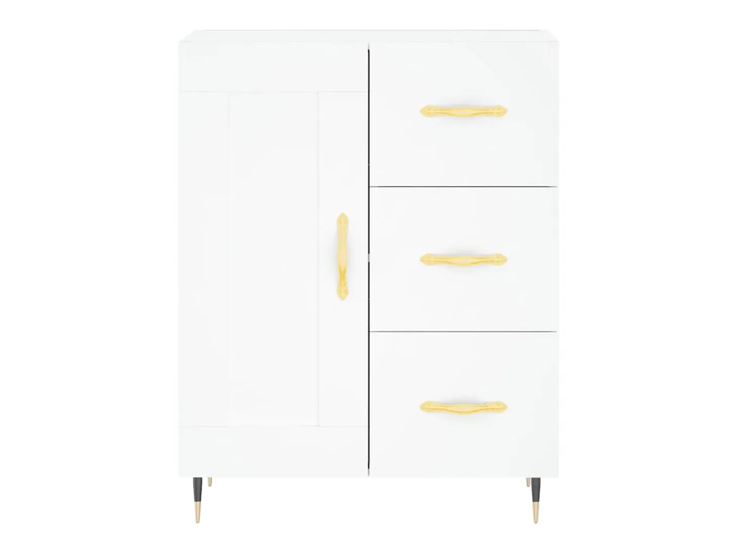 Aparador alto blanco 69,5x34x180 cm Madera contrachapada