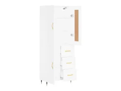 Aparador alto blanco 69,5x34x180 cm Madera contrachapada
