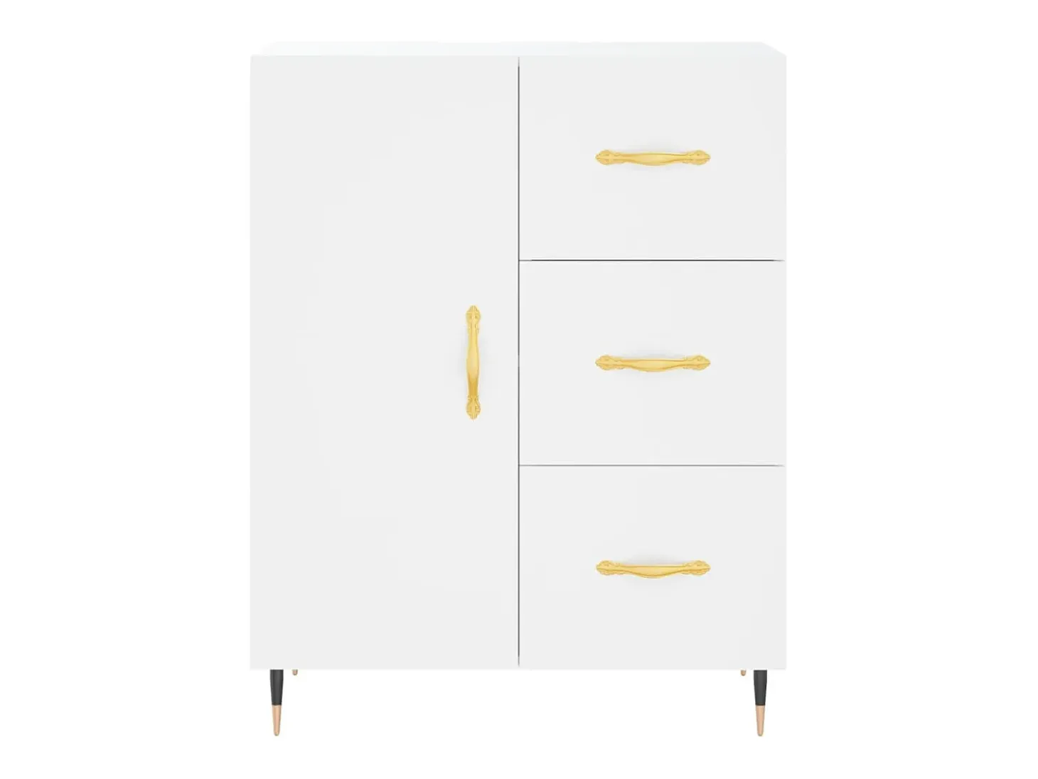 Aparador alto blanco 69,5x34x180 cm Madera contrachapada