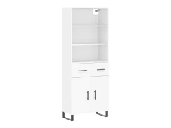 Aparador alto blanco 69,5x34x180 cm Madera contrachapada