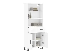 Aparador alto blanco 69,5x34x180 cm Madera contrachapada