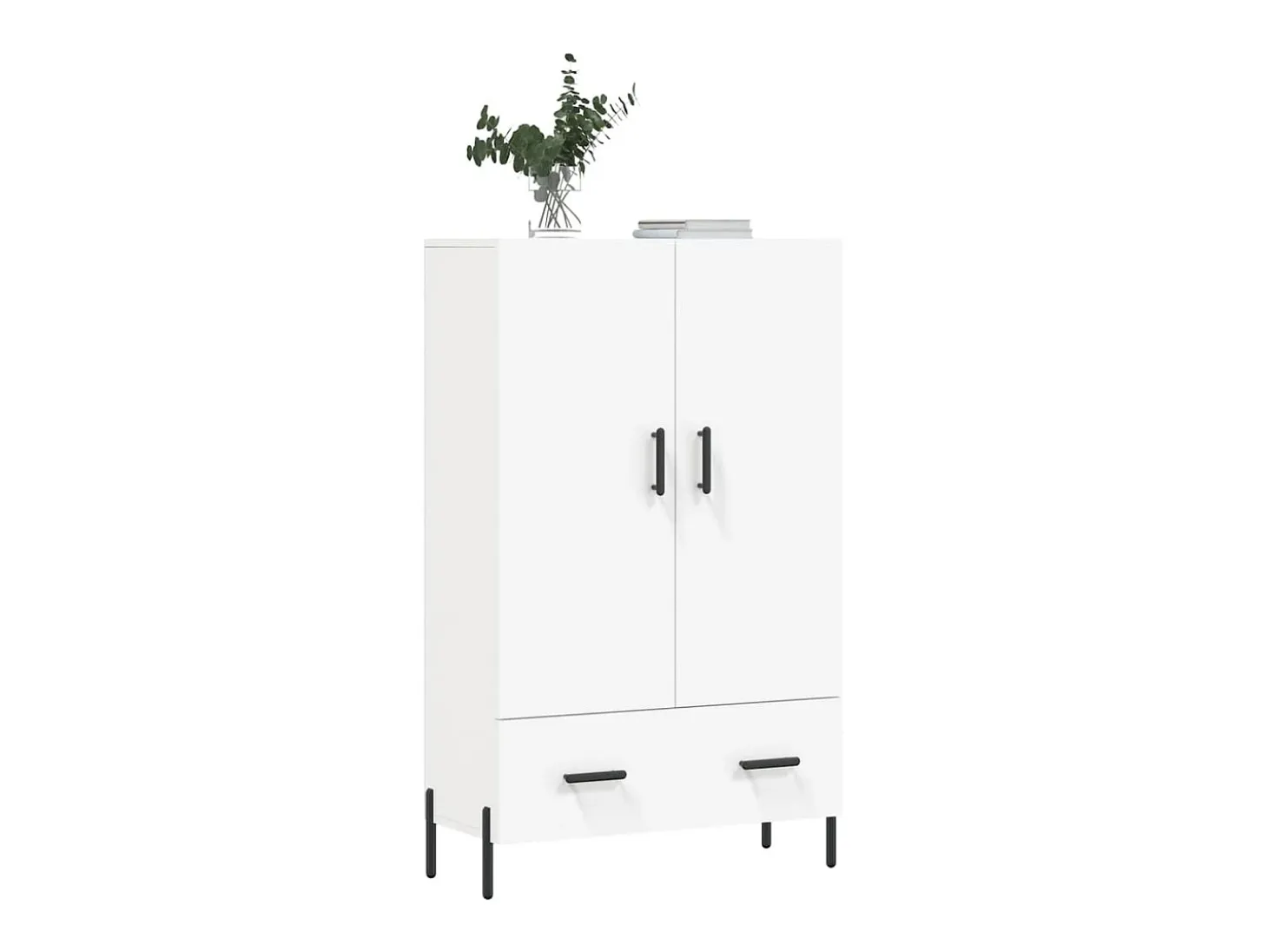 Aparador alto blanco 69,5x31x115 cm madera contrachapada