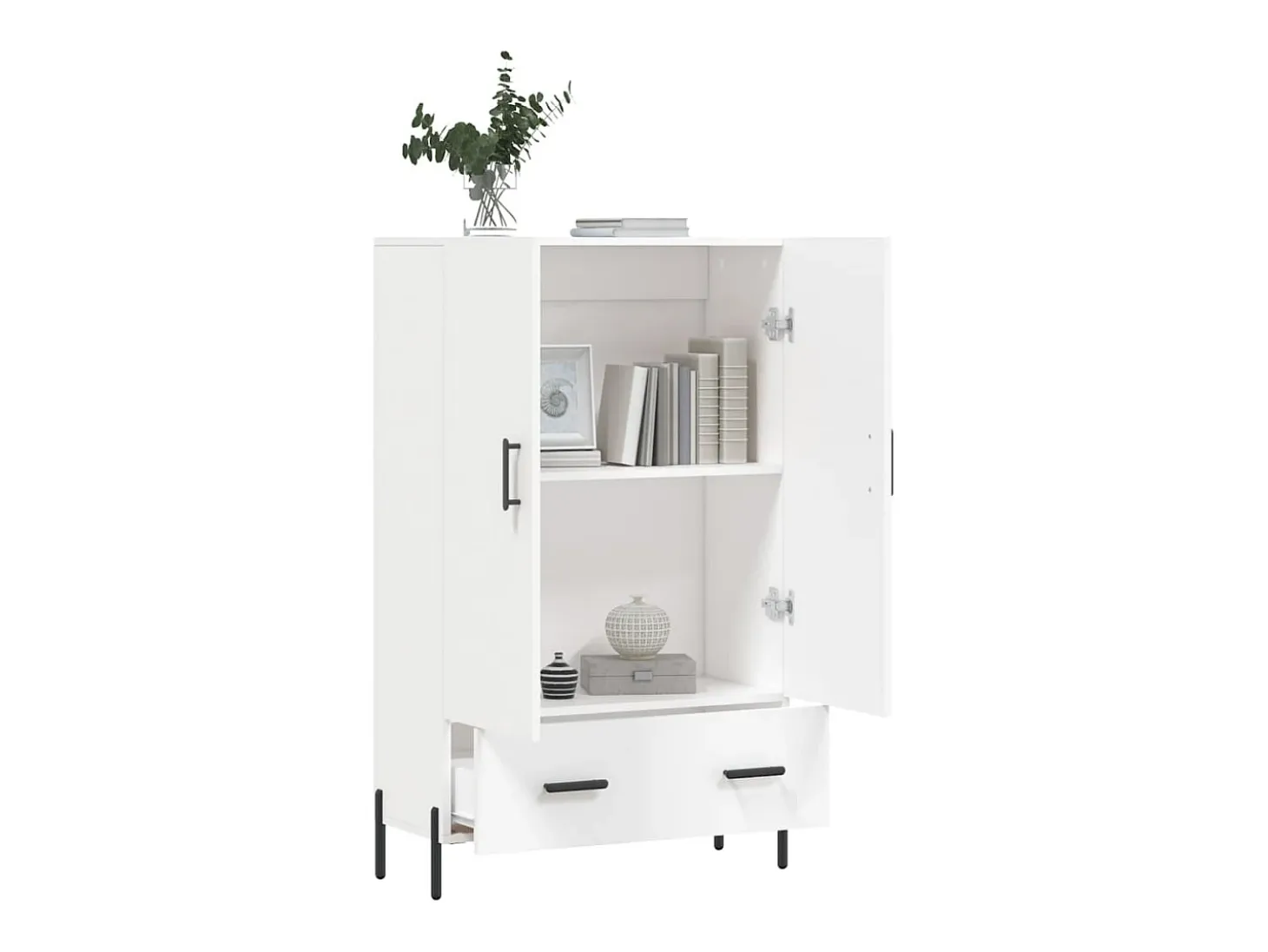Aparador alto blanco 69,5x31x115 cm madera contrachapada