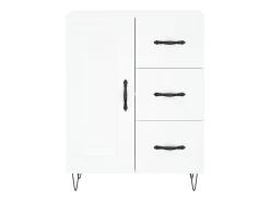 Aparador alto blanco 69,5x34x180 cm Madera contrachapada