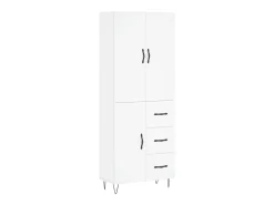 Aparador alto blanco 69,5x34x180 cm Madera contrachapada
