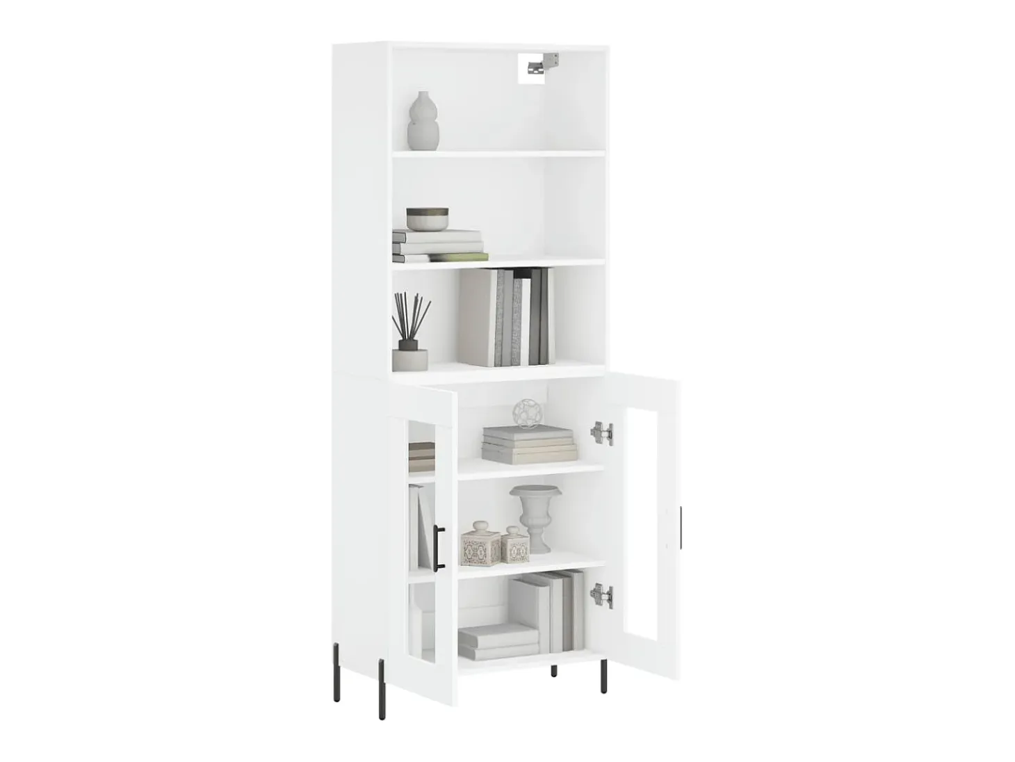Aparador alto blanco 69,5x34x180 cm Madera contrachapada
