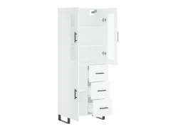 Aparador alto blanco 69,5x34x180 cm Madera contrachapada