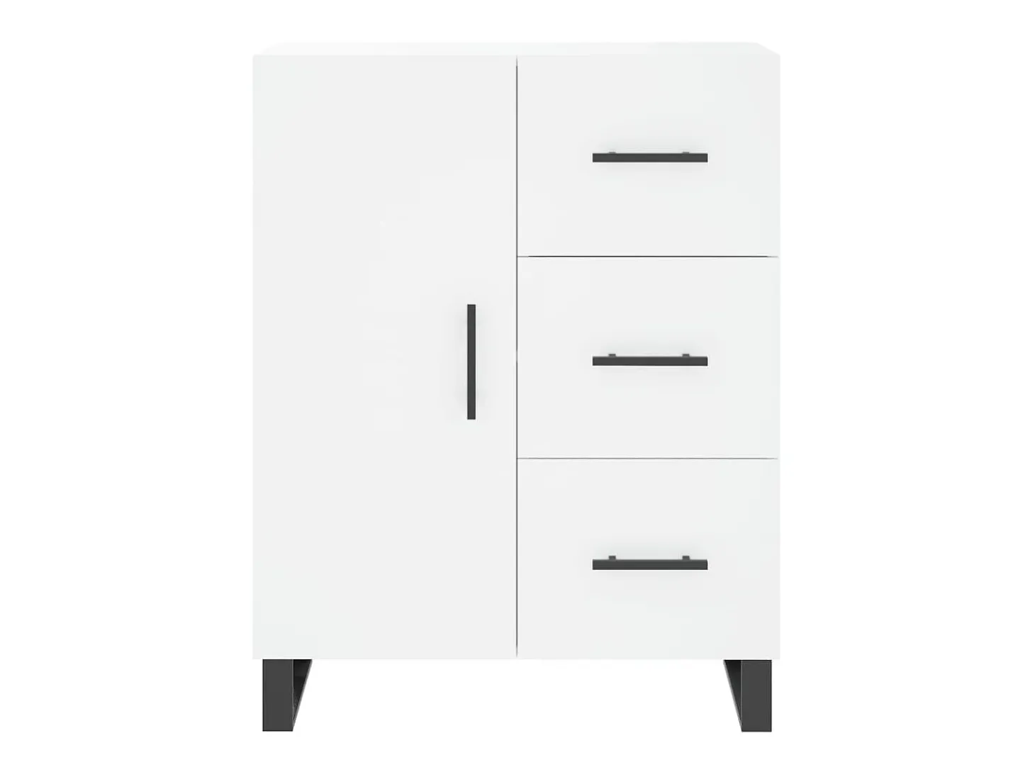 Aparador alto blanco 69,5x34x180 cm Madera contrachapada