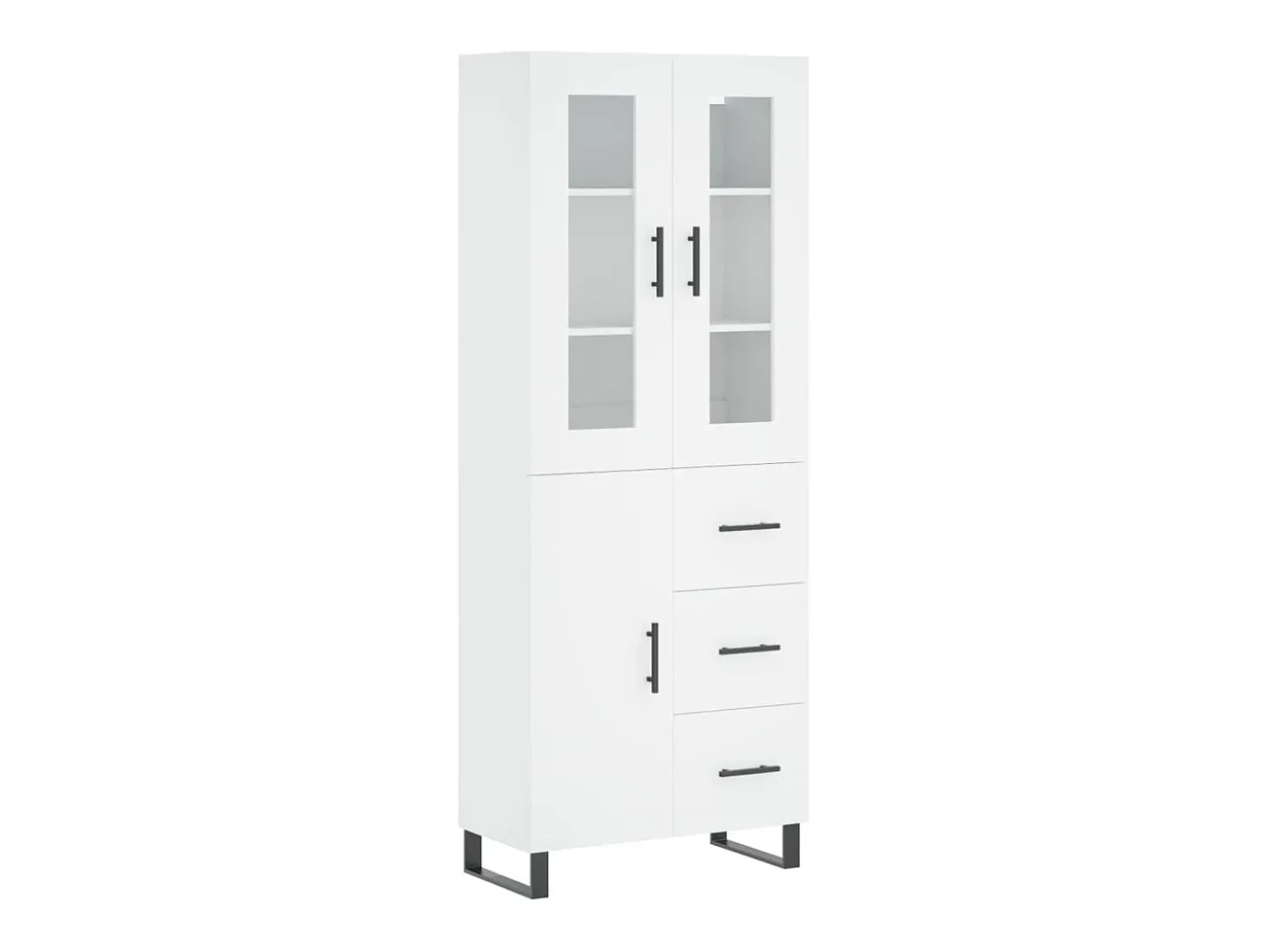 Aparador alto blanco 69,5x34x180 cm Madera contrachapada