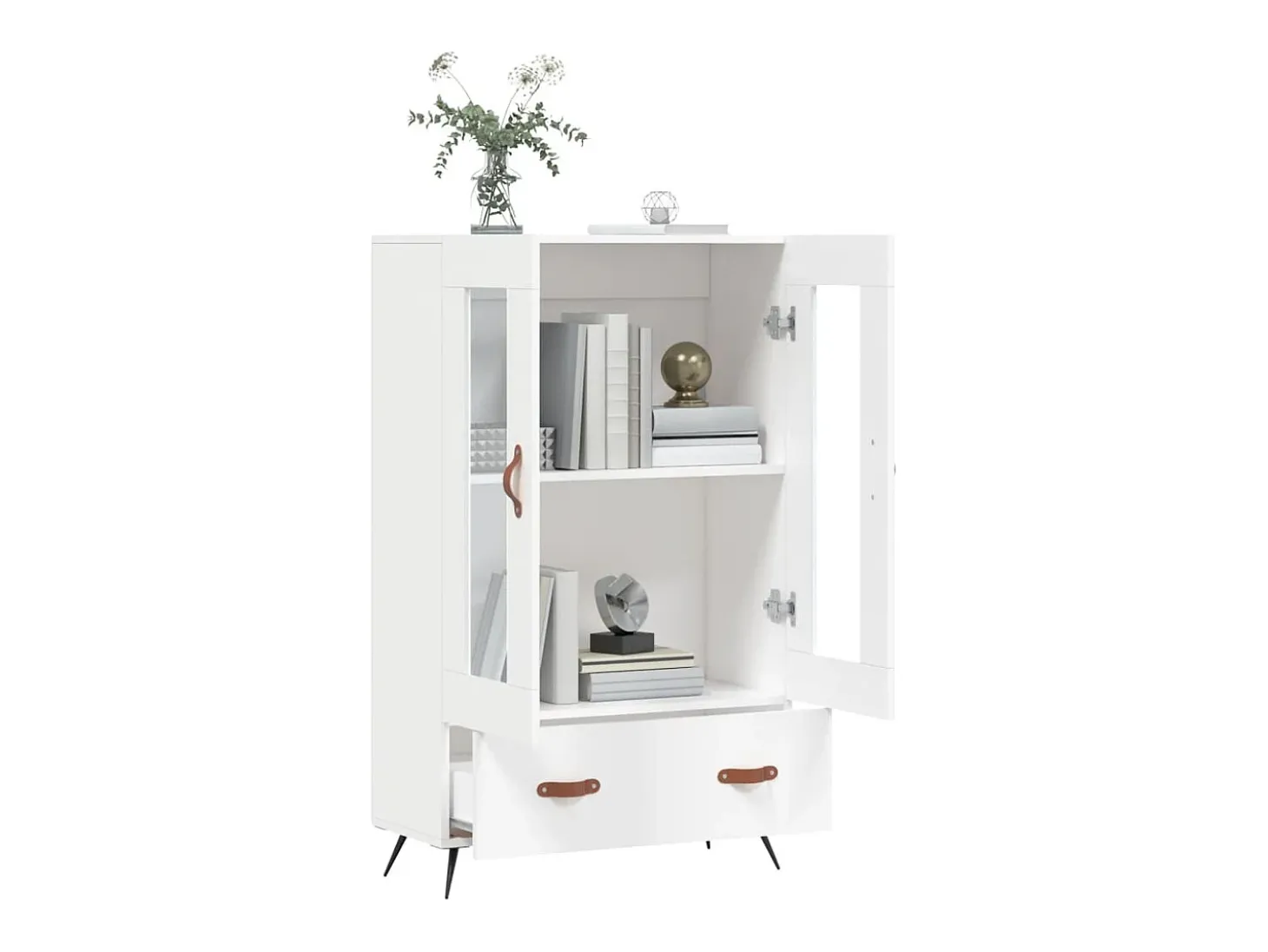 Aparador alto blanco 69,5x31x115 cm madera contrachapada