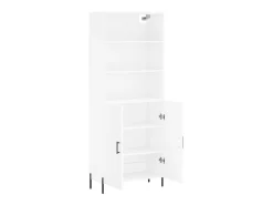 Aparador alto blanco 69,5x34x180 cm Madera contrachapada