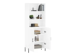 Aparador alto blanco 69,5x34x180 cm Madera contrachapada