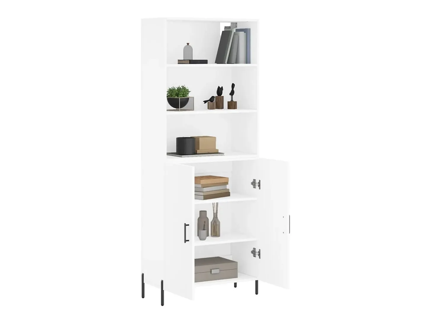 Aparador alto blanco 69,5x34x180 cm Madera contrachapada