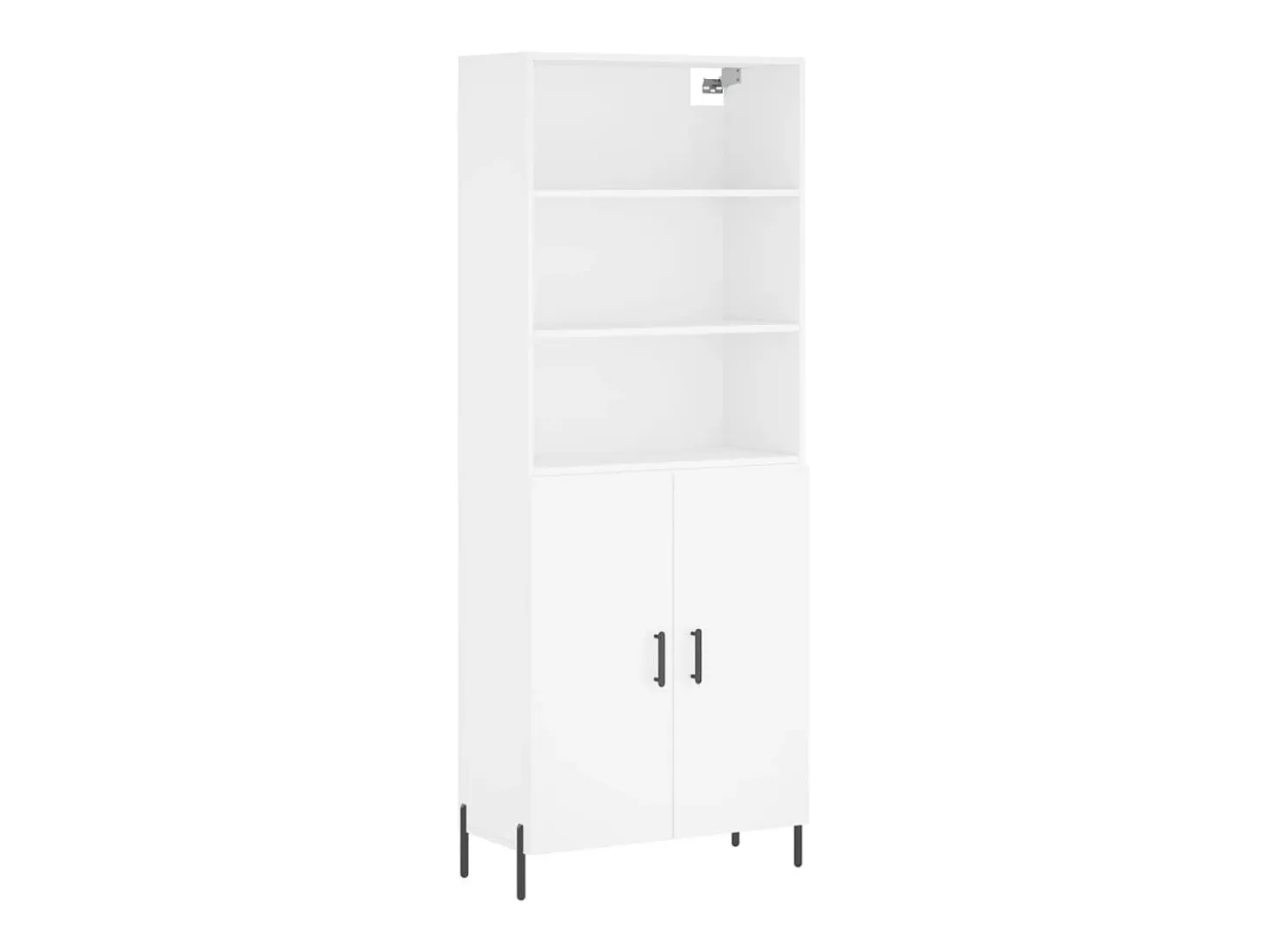 Aparador alto blanco 69,5x34x180 cm Madera contrachapada