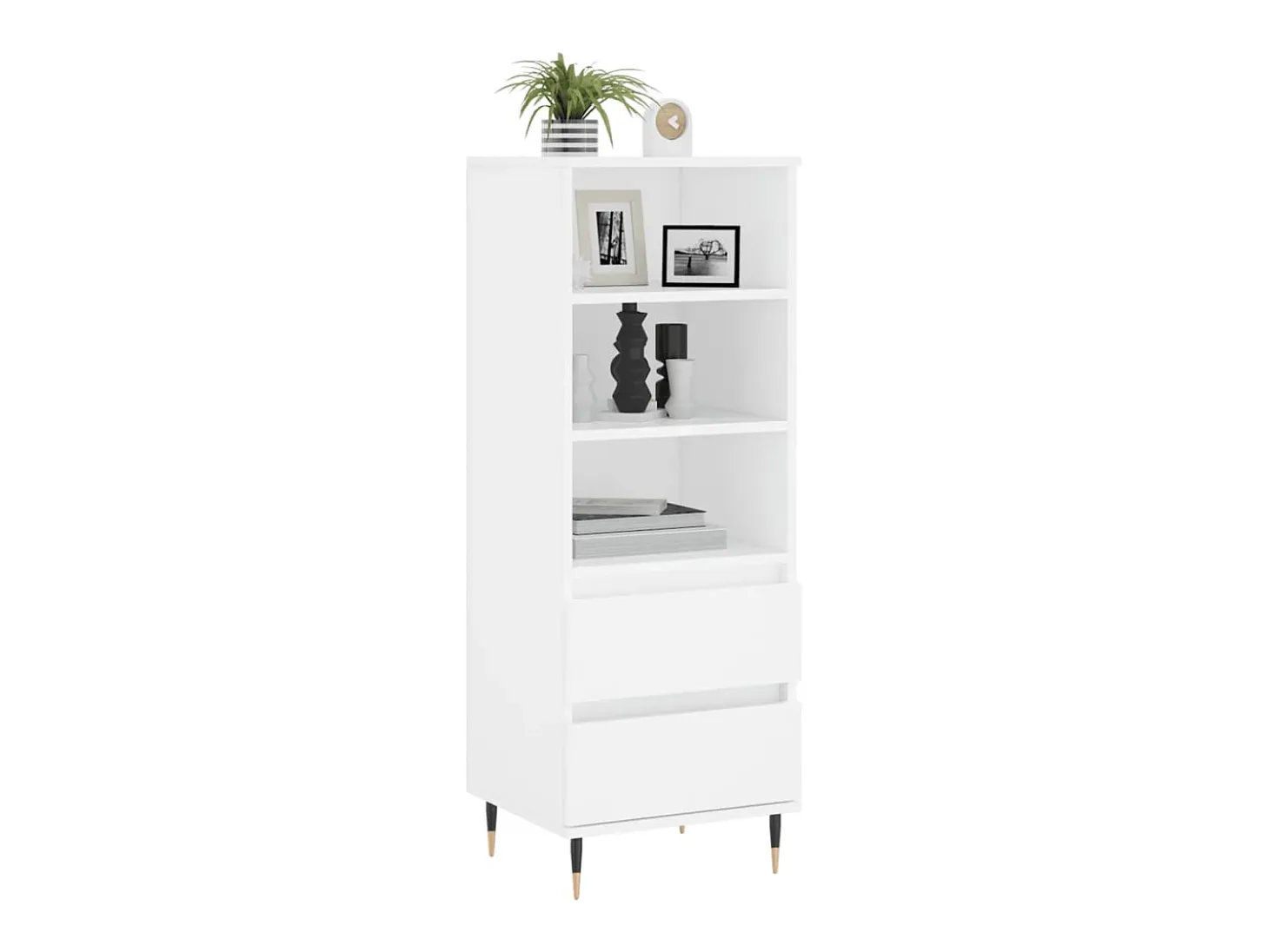 Aparador alto blanco 40x36x110 cm Madera contrachapada
