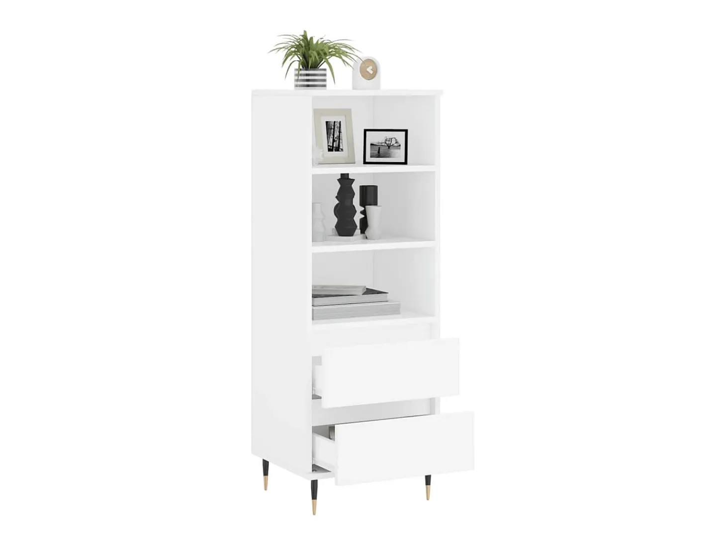 Aparador alto blanco 40x36x110 cm Madera contrachapada