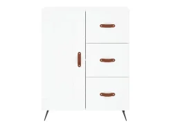 Aparador alto blanco 69,5x34x180 cm Madera contrachapada