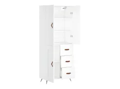 Aparador alto blanco 69,5x34x180 cm Madera contrachapada
