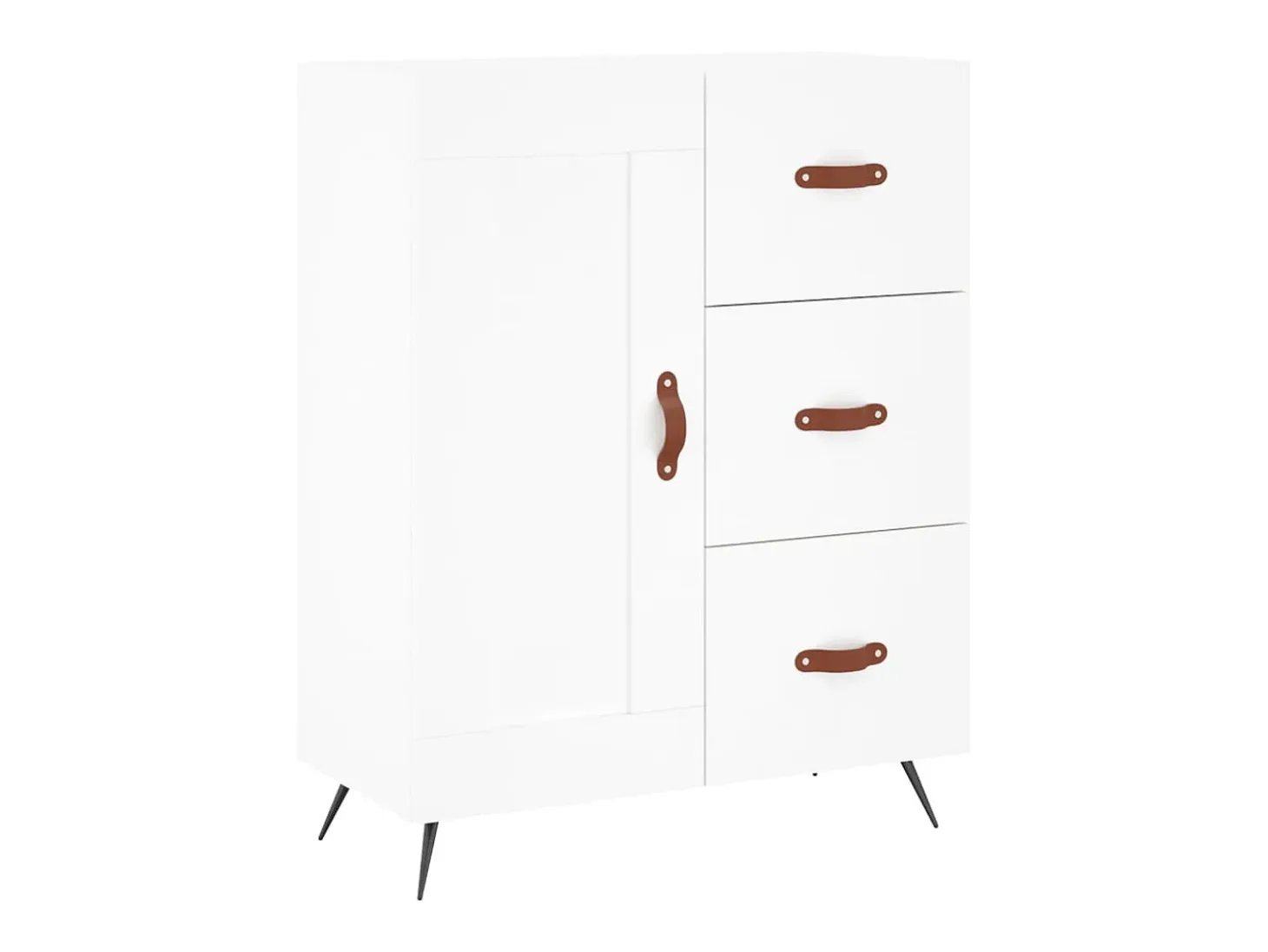 Aparador alto blanco 69,5x34x180 cm Madera contrachapada