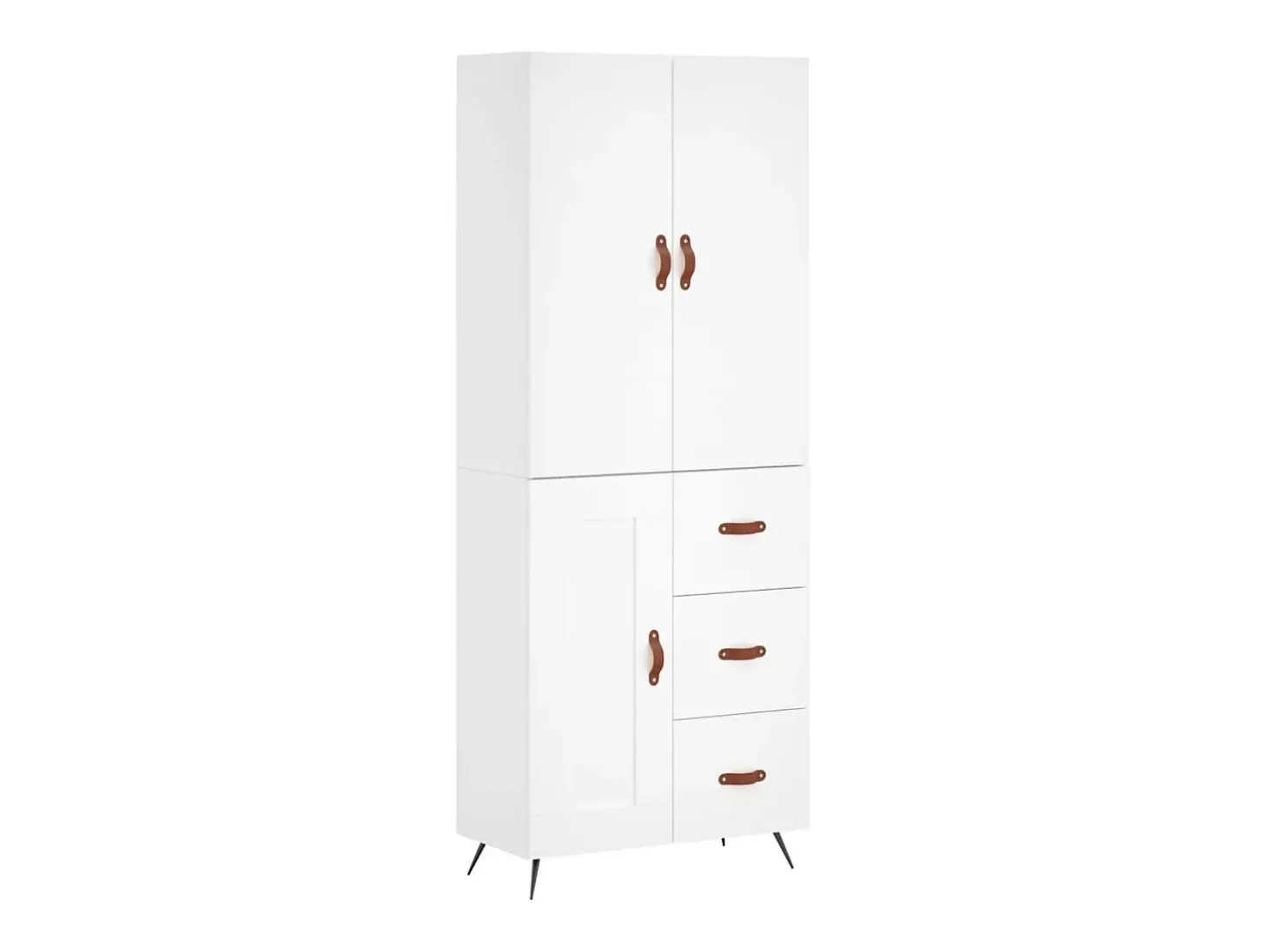 Aparador alto blanco 69,5x34x180 cm Madera contrachapada