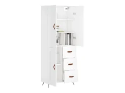 Aparador alto blanco 69,5x34x180 cm Madera contrachapada
