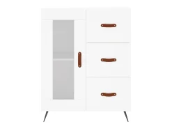 Aparador alto blanco 69,5x34x180 cm Madera contrachapada