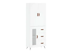 Aparador alto blanco 69,5x34x180 cm Madera contrachapada