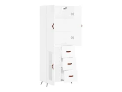 Aparador alto blanco 69,5x34x180 cm Madera contrachapada