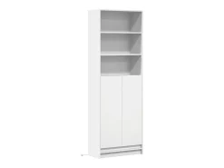 Aparador alto con LED blanco 69x32,5x200 cm madera contrachapada