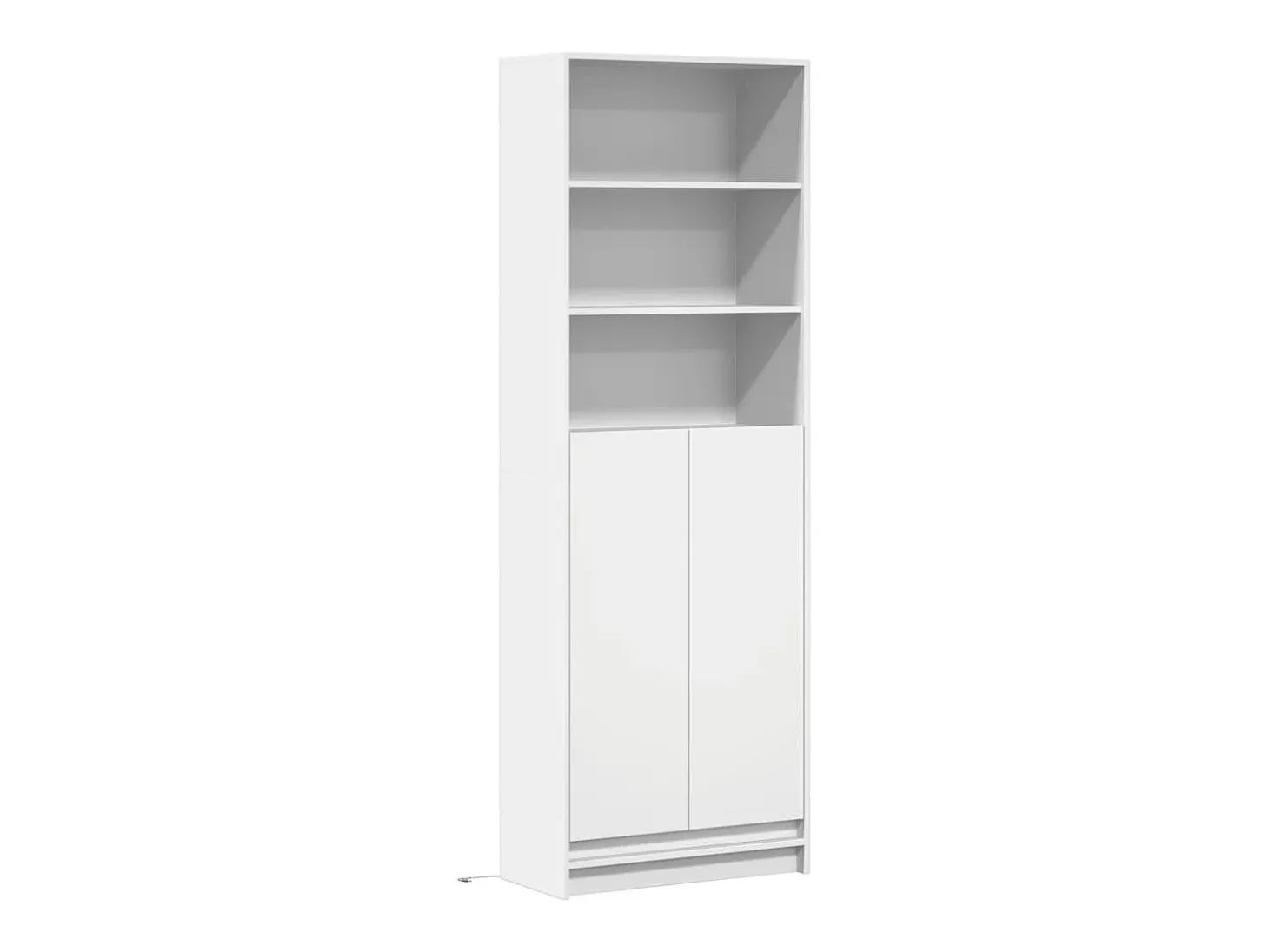 Aparador alto con LED blanco 69x32,5x200 cm madera contrachapada
