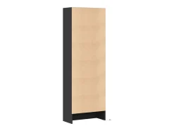 Aparador alto con LED negro 69x32,5x200 cm madera de ingeniería