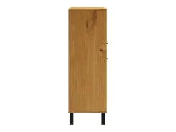 Aparador alto con puerta vidrio FLAM madera pino 92x40x122,5 cm