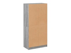 Aparador alto con puertas madera gris Sonoma 68x37x142 cm