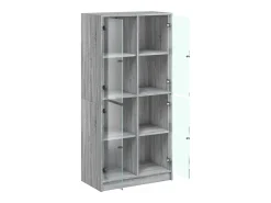 Aparador alto con puertas madera gris Sonoma 68x37x142 cm