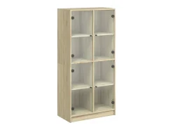 Aparador alto con puertas madera roble Sonoma 68x37x142 cm