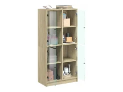 Aparador alto con puertas madera roble Sonoma 68x37x142 cm