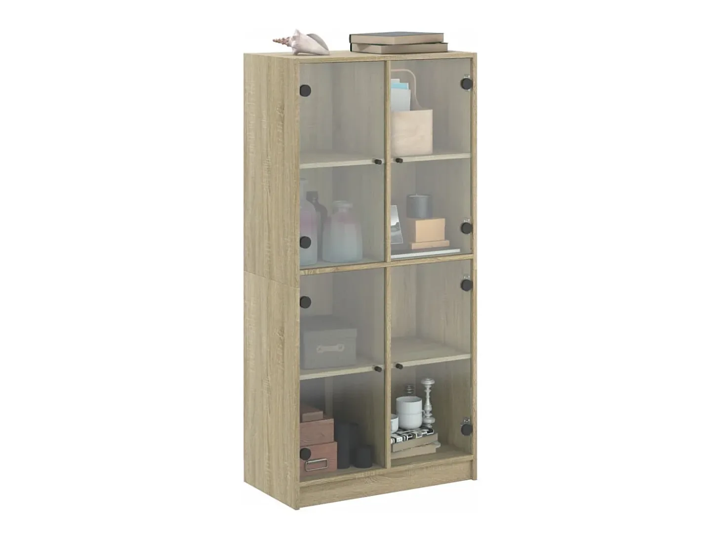 Aparador alto con puertas madera roble Sonoma 68x37x142 cm